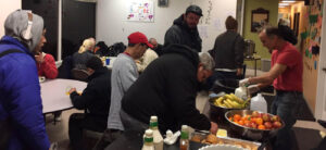 Serving food for needy at different location