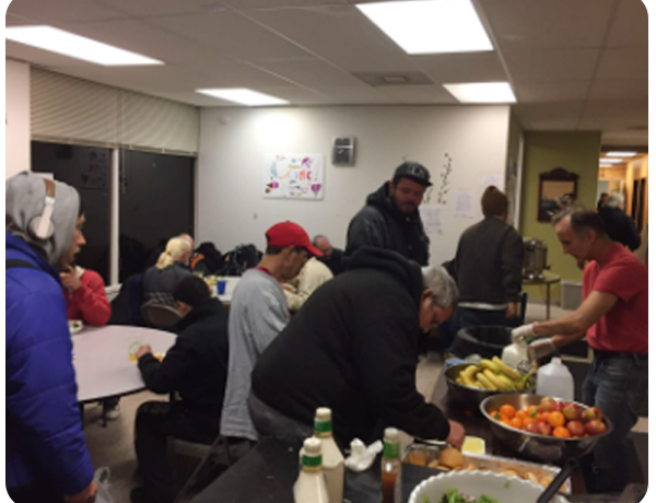 Serving food for needy at different location